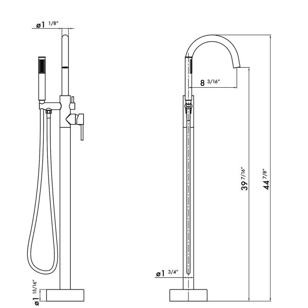 DAX Salerno Freestanding Bathtub Filler (DAX-8285-BG) on Sale - Image 5
