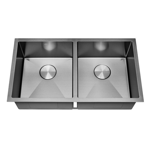 DAX Handmade Nanometre Double Bowl Undermount Kitchen Sink - Black Stainless Steel 304 - (DAX-NB3218-R10) Supply - Image 2